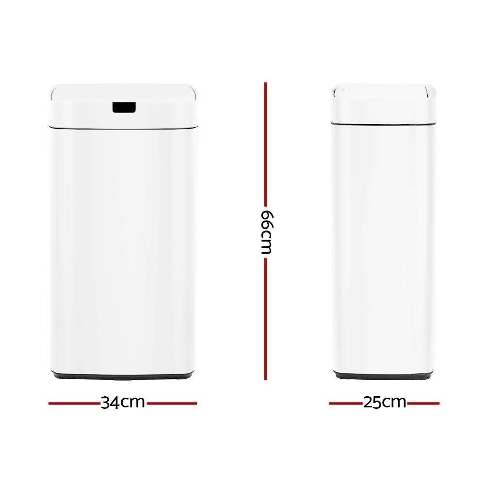 Devanti 45L Sensor Bin White